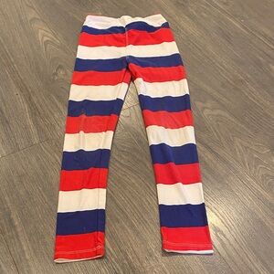 Lularoe Striped Red, White, and Blue Kids Leggings large/XL 2:11